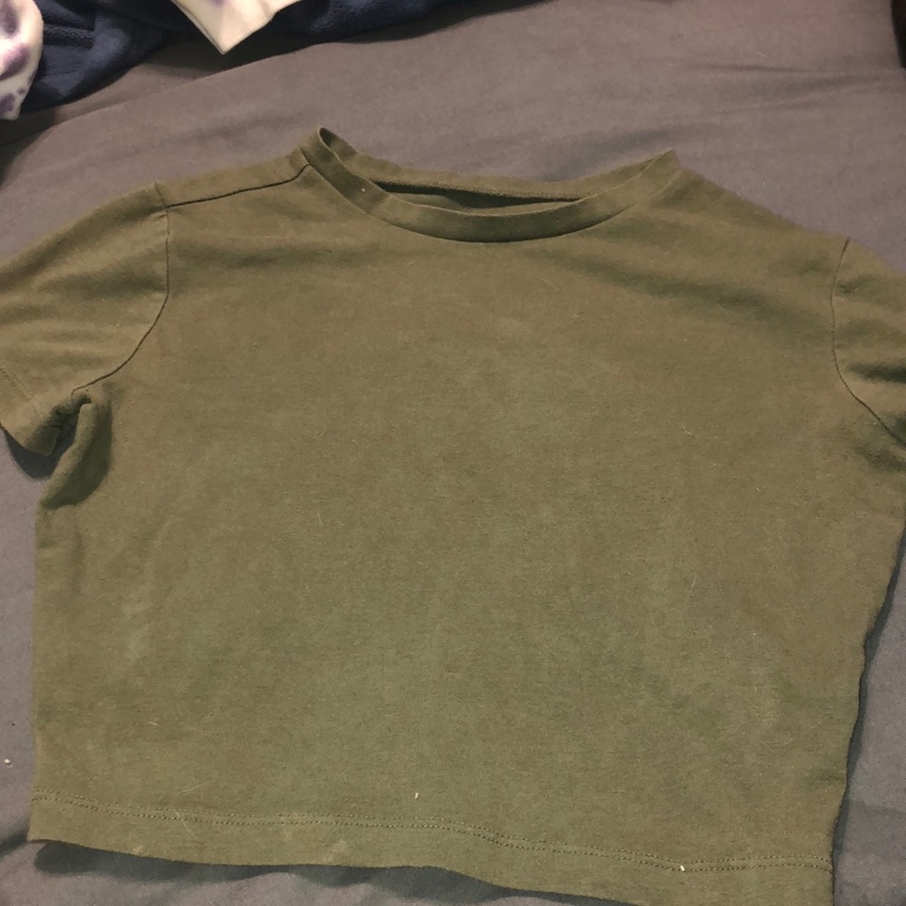 wild fable army green crop top